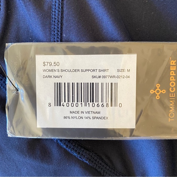 TOMMIE COPPER NAVY WOMEN’S PRO-GRADE SHORT SLEEVE SHOULDER SUPPORT SHIRT SIZE M - Picture 15 of 16